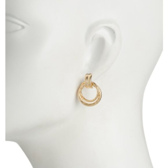 NEW MIA FIORE Made In Italy 18kt Gold Plated Doorknocker Earrings 1025 3j2 - Picture 1 of 4